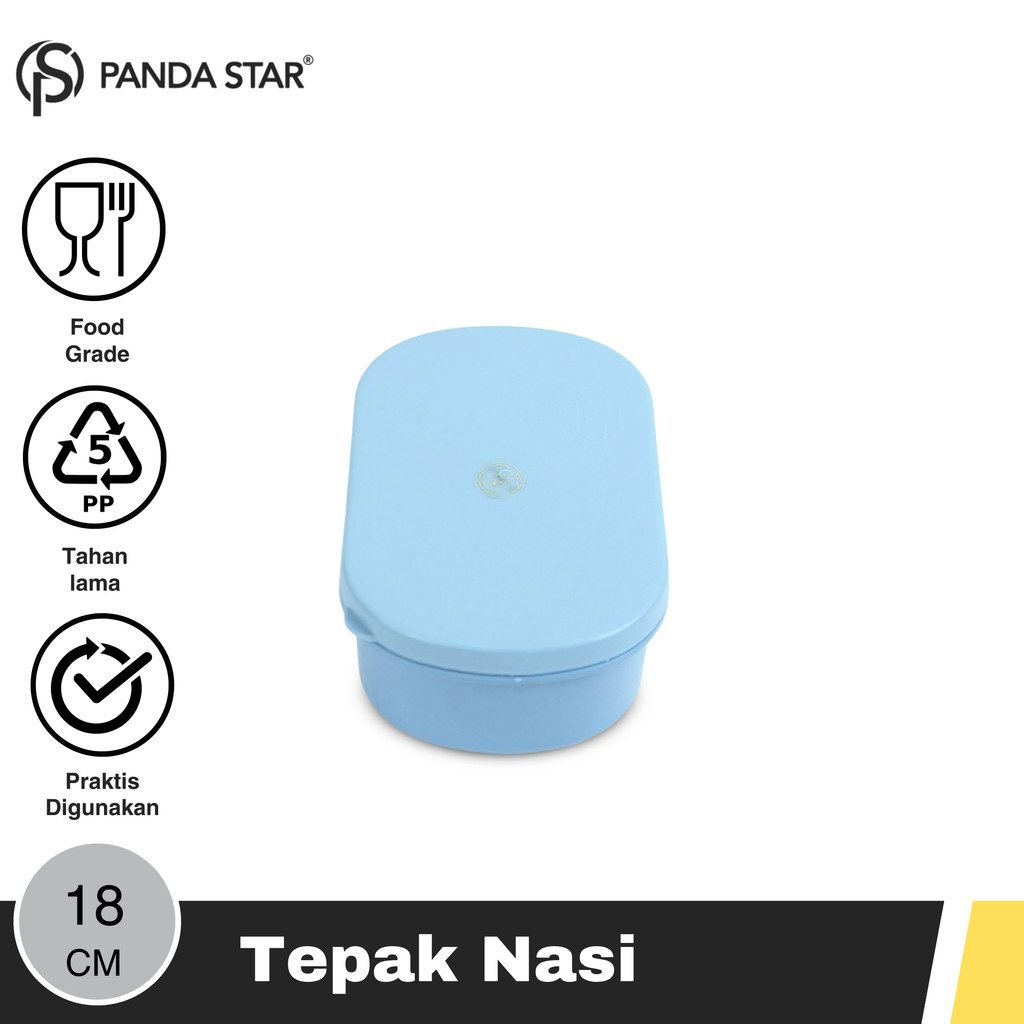 Jual PANDA STAR Tepak Nasi Polypropylene (PP) 18 x 11.8 CM Lunch Box ...
