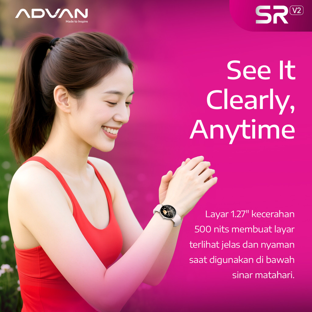 Jual [NEW LAUNCH] ADVAN Smartwatch SR V2 | AI Voice Assistant ...