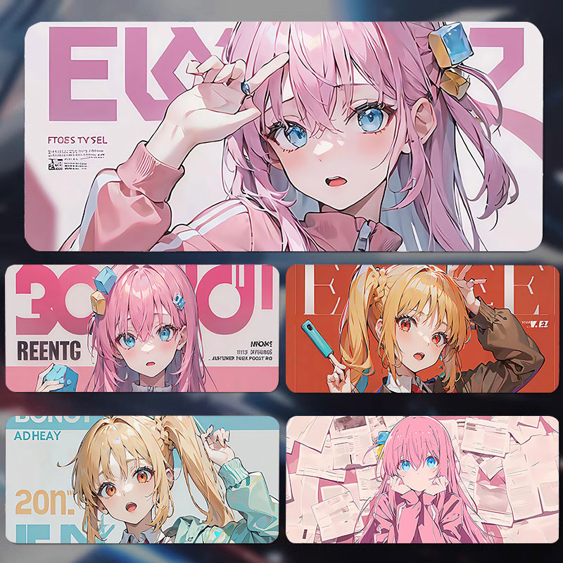 Jual Anime Style Cute Character Mouse Pad Non-Slip Computer Desk Mat ...