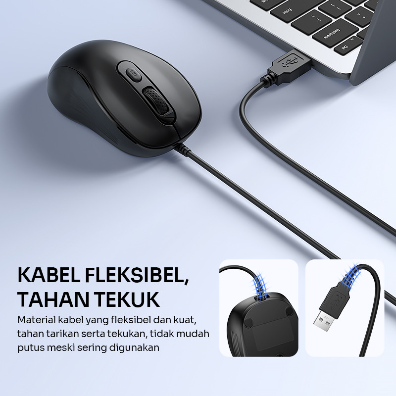 Jual ROBOT Mouse Kabel Ergonomis USB Original Wired Mouse Tombol Senyap ...