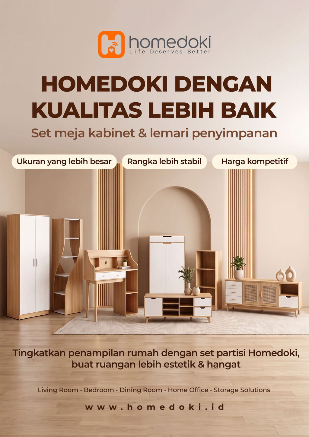 Jual Homedoki Surabaya- Rak Sudut Ruang Tamu/Lemari Buku/Rak ...
