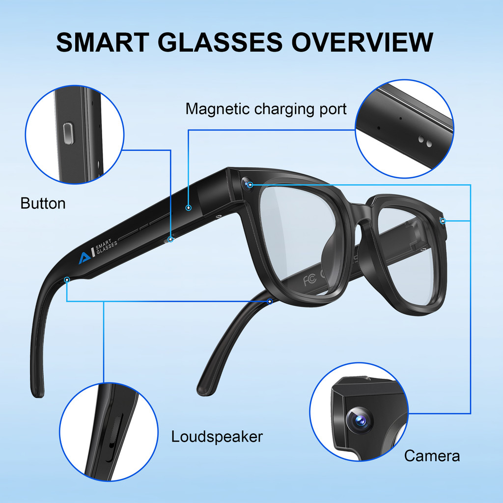 Jual SKMEI Smart Glasses Q11 Kamera 800MP Remote Photo & HD Video ...