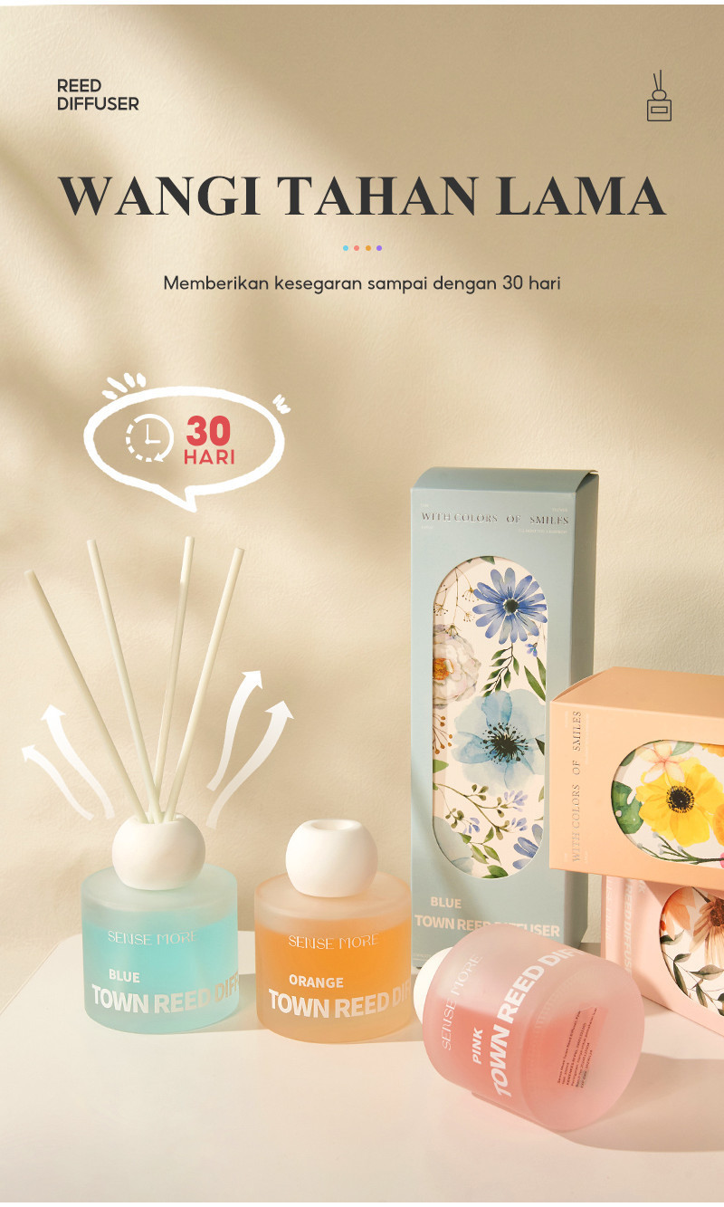 Jual OHSOME - Sense More Reed Diffuser Town Scent Pewangi Ruangan 100ml ...