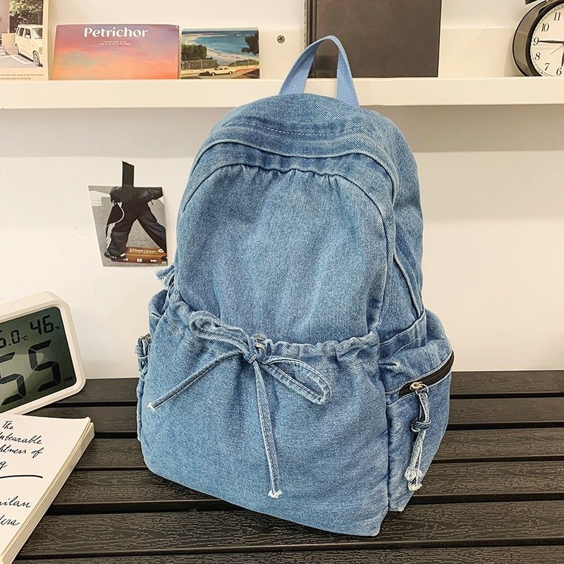 Jual Tas Ransel Denim Wanita 2025 / Tas Ransel Sekolah Trendy ...