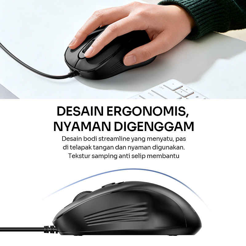 Jual ROBOT Mouse Kabel Ergonomis USB Original Wired Mouse Tombol Senyap ...