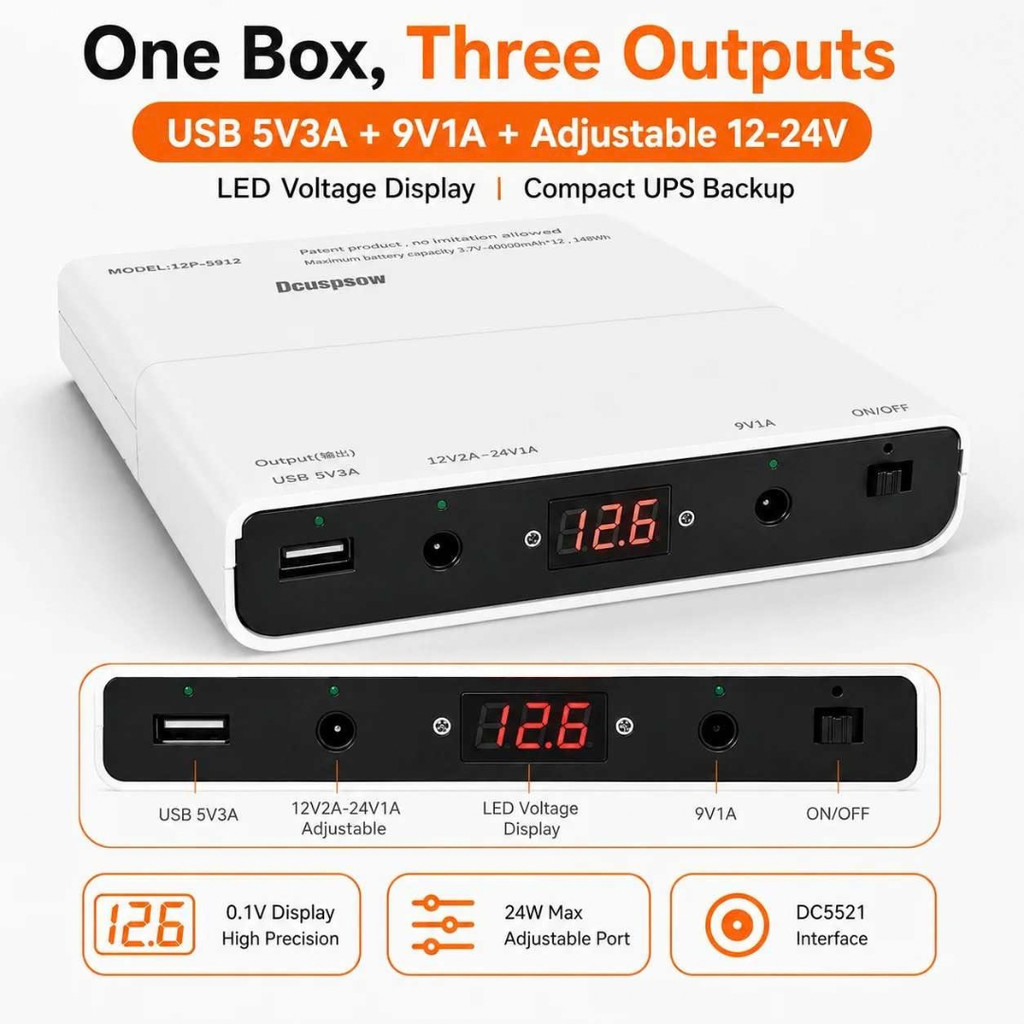 Jual NYENTRIK Mini UPS DIY Power Supply Backup Router WiFi CCTV 12 Slot ...