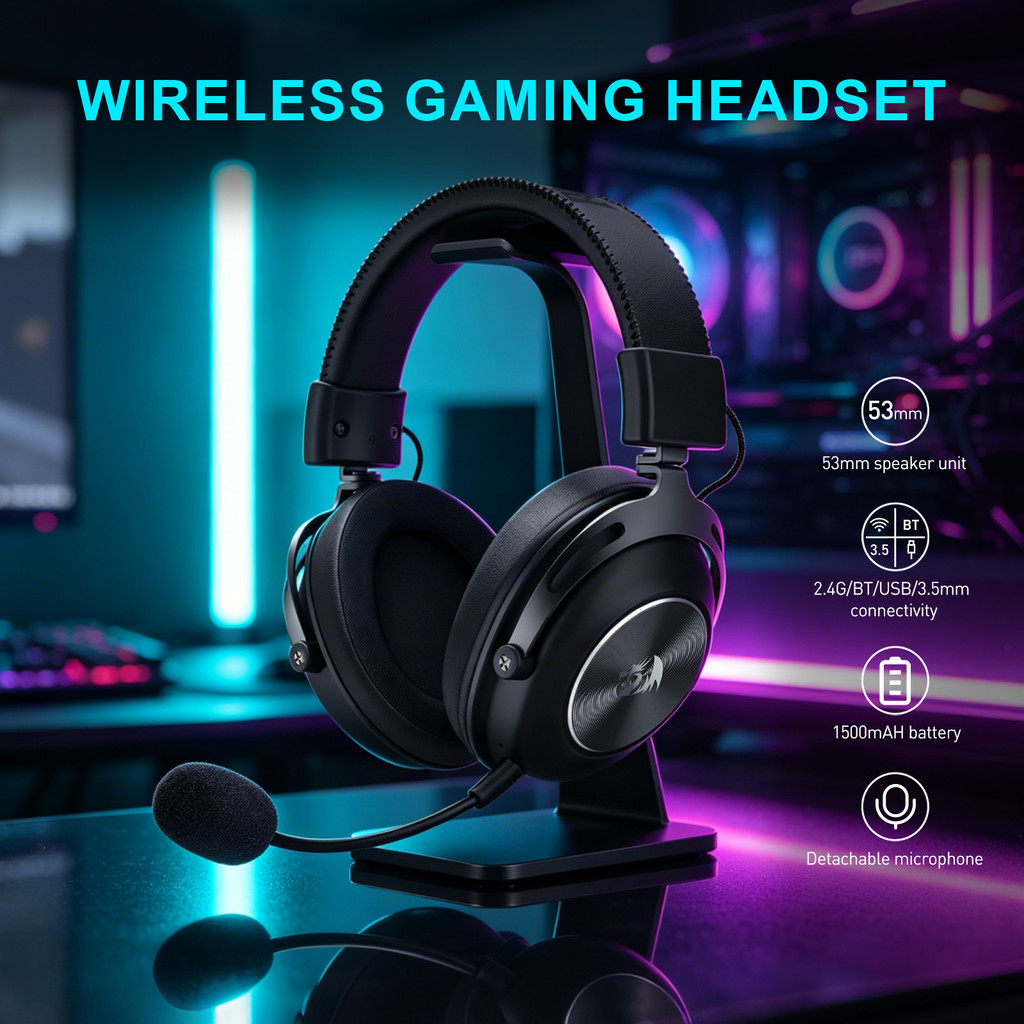 Jual Redragon H894 4-Mode Wireless Gaming Headset 53mm Drivers Multi ...