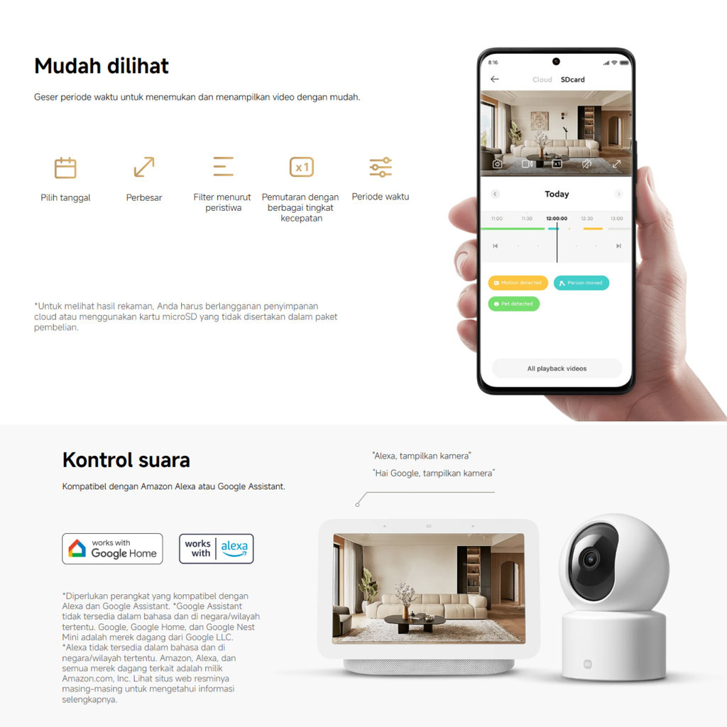 Jual Xiaomi Smart Camera C201 CCTV Indoor 1080P 2MP AI Pendeteksi ...