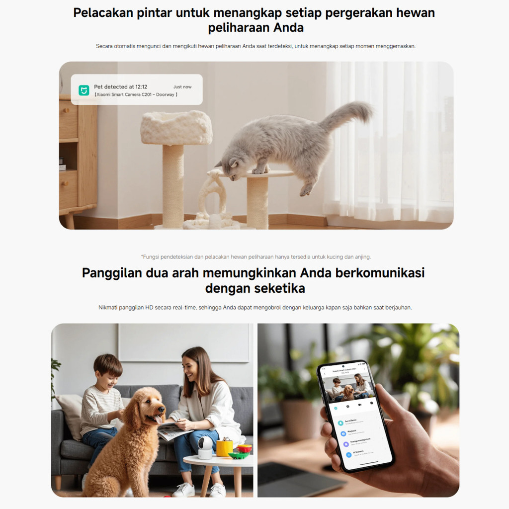 Jual Xiaomi Smart Camera C201 CCTV Indoor 1080P 2MP AI Pendeteksi ...
