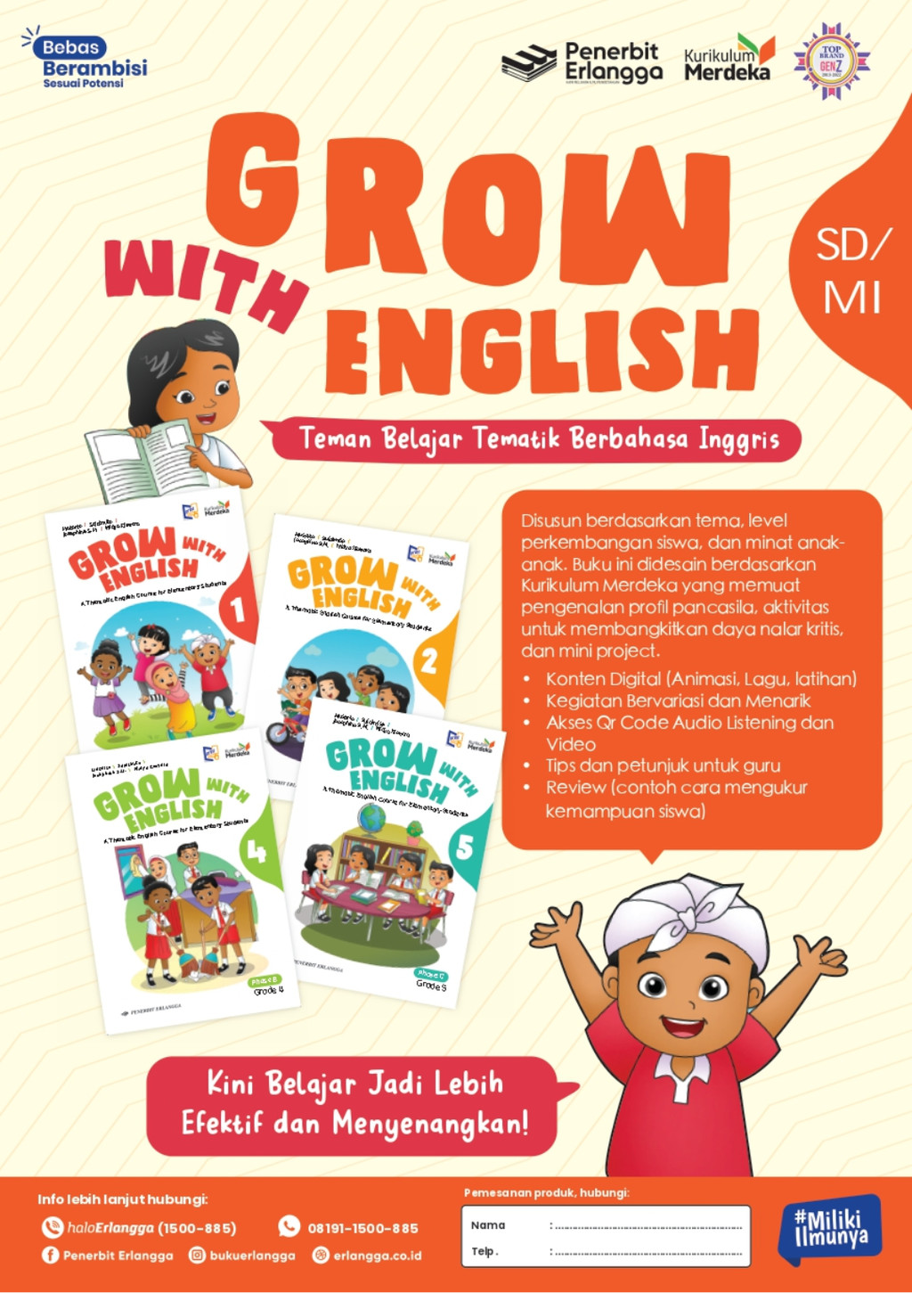 Jual Buku Grow With English SD/MI Kelas 1 2 3 4 5 6 Kurikulum Merdeka ...