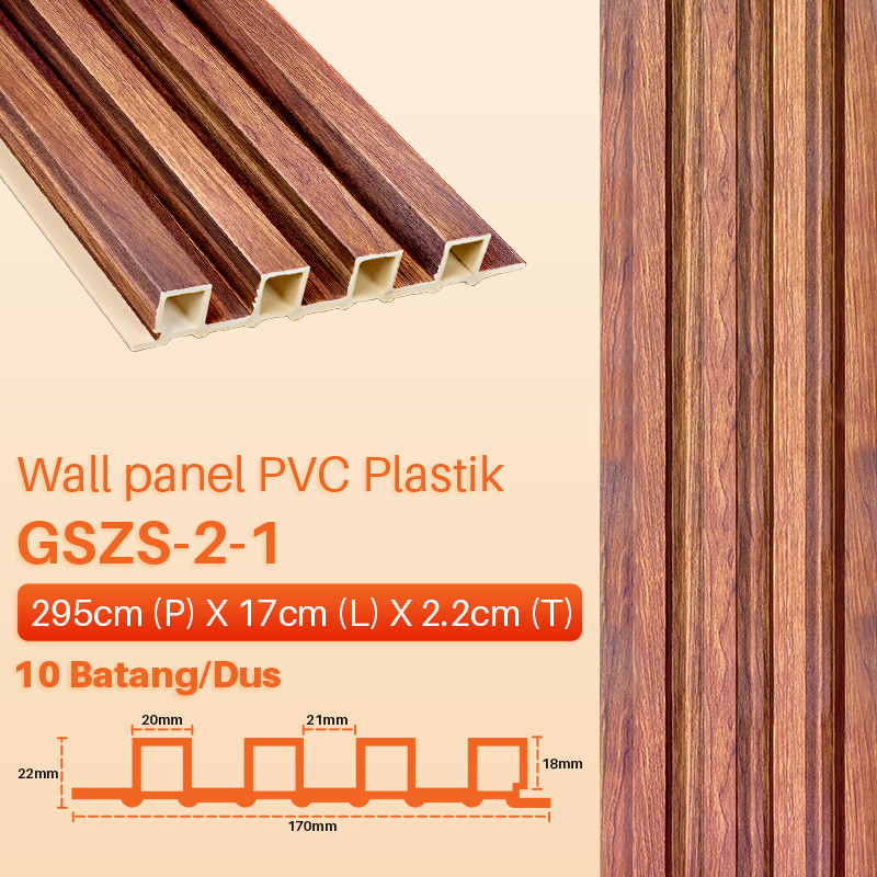 Jual Wall Panel PVC Motif Kayu 3D 295cm Panel Dinding Interior Ruang ...