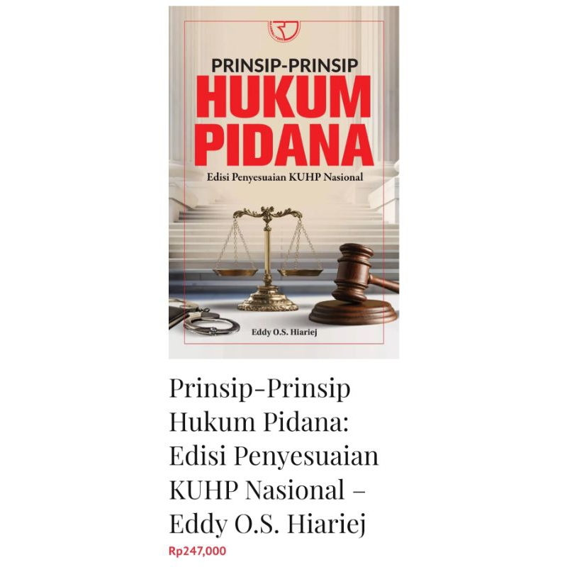 Jual ORIGINAL Buku PRINSIP-PRINSIP HUKUM PIDANA Edisi Penyesuaian KUHP ...