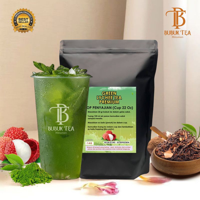 Jual BUBUK MINUMAN GREEN LYCHEE TEA PREMIUM 1KG | Shopee Indonesia