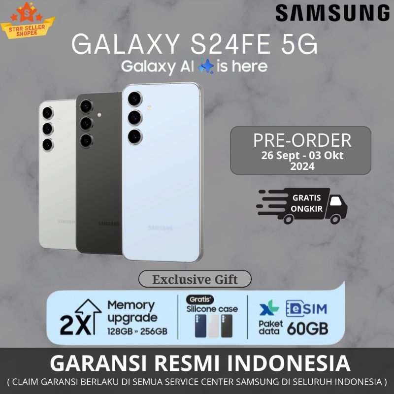 Jual (PRE ORDER) SAMSUNG GALAXY S24 FE 5G FREE UPGRADE STORAGE BAYAR