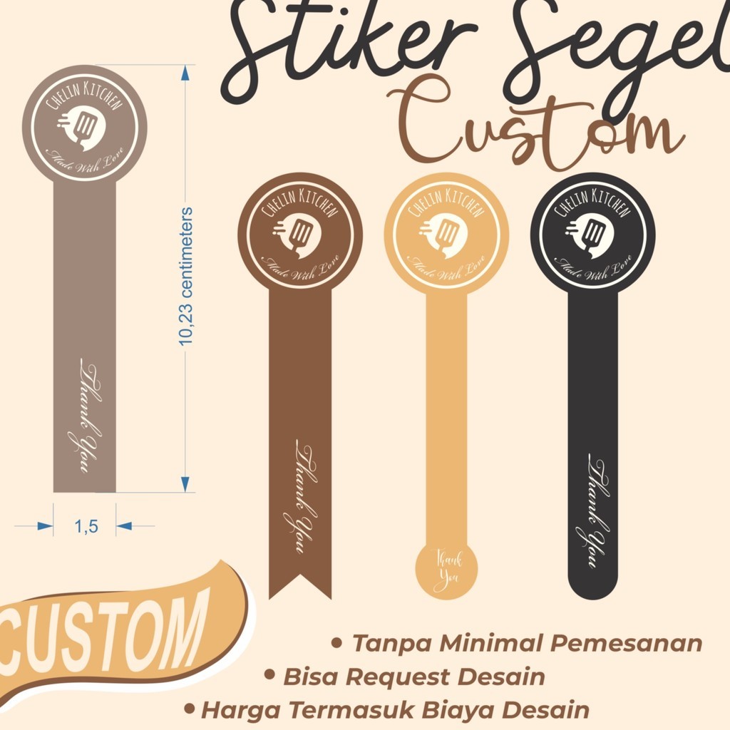 Jual Wah 114 PCS STIKER SEGEL CUSTOM DESAIN STIKER LABEL MAKANAN ...