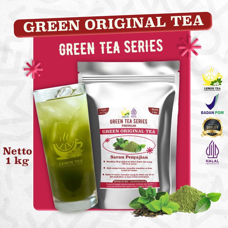 Jual MINUMAN BUBUK GREEN ORIGINAL TEA 1KG | Shopee Indonesia