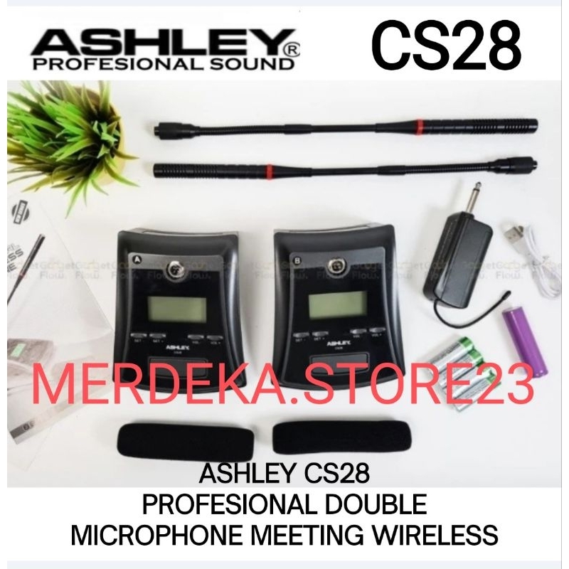 Jual ASHLEY CS28 MICROPHONE MEETING WIRELESS DOUBLE / ASHLEY CS-28 MIC ...