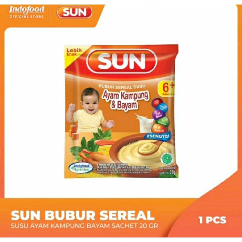 Jual SUN/PROMINA Bubur Bayi Sachet 20gr 6m+ (Beras Merah,Kacang Hijau ...