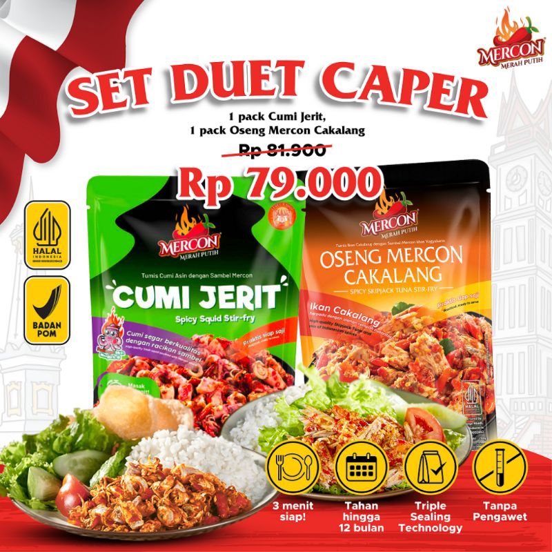 Jual Mercon Merah Putih - Set Duet Caper || Cumi Jerit + Oseng Mercon ...
