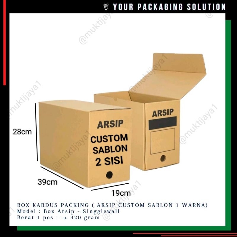 Jual CUSTOM SABLON BOX ARSIP 1 ~ 39x19x28cm ~ KOTAK || KARDUS ARSIP ...