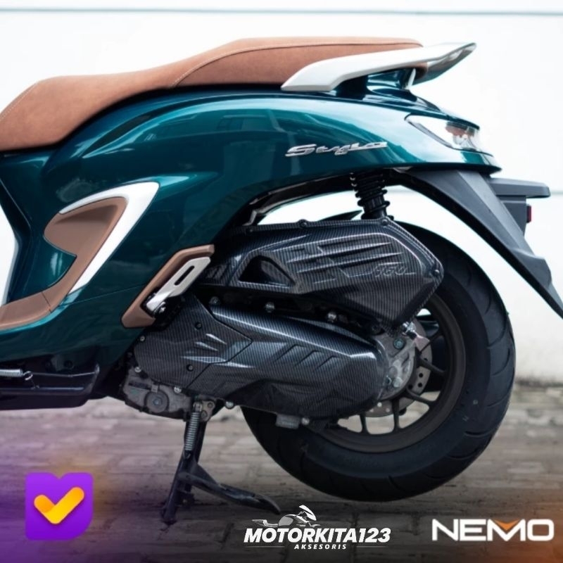 Jual Cover Carbon NEMO Hawa Tutup Filter Tutup CVT Depan belakang Motor ...