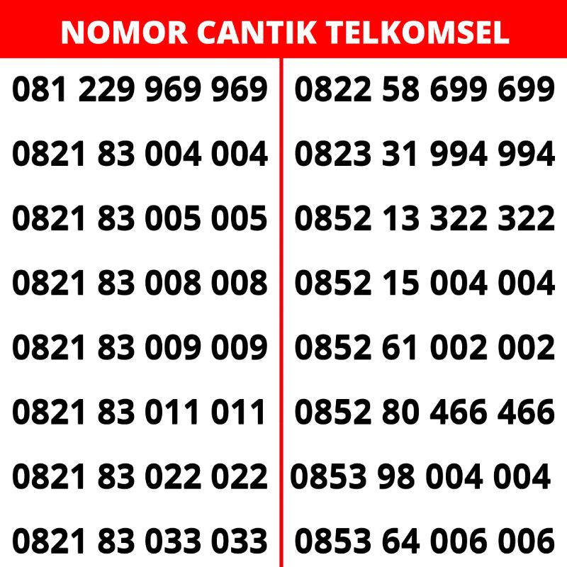 Jual Nomor Cantik Telkomsel Seri ABC ABC | Shopee Indonesia