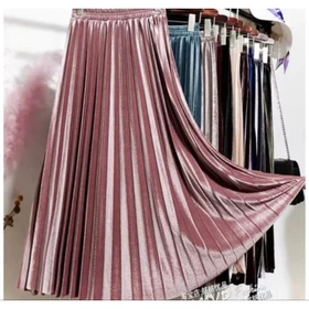 Rok Bludru Plisket Panjang Premium Bahan Premium