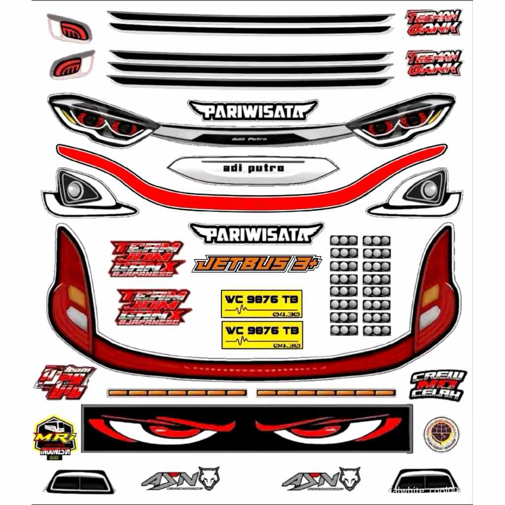 Jual Stiker headlamp miniatur bus lampu Jb3 / Bus RKC | Shopee Indonesia
