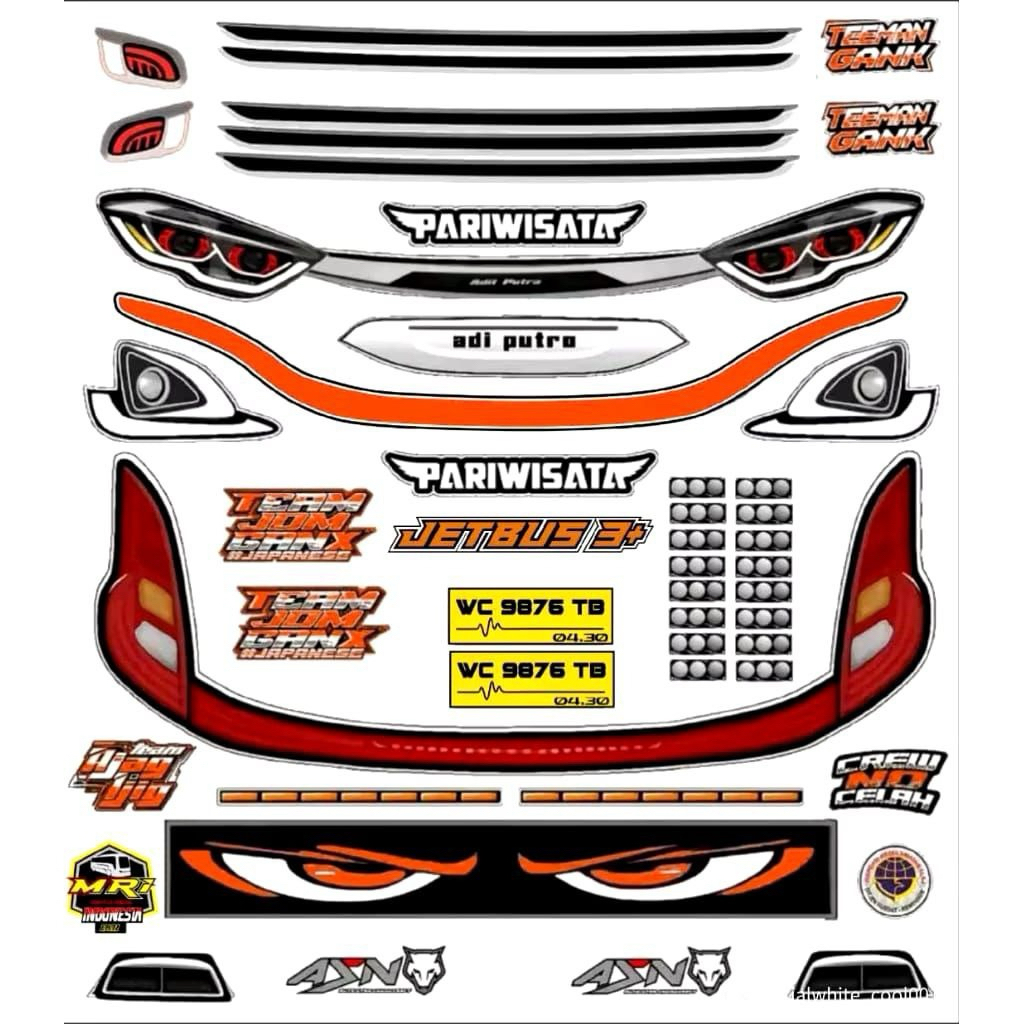 Jual Stiker headlamp miniatur bus lampu Jb3 / Bus RKC | Shopee Indonesia