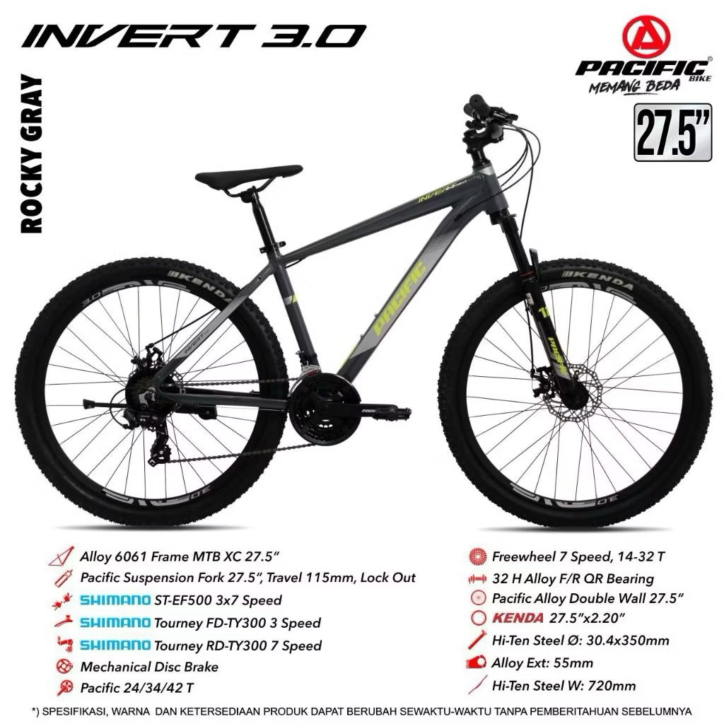 Jual Sepeda Gunung MTB Pacific Invert 3.0 Alloy 27.5 inch | Shopee ...