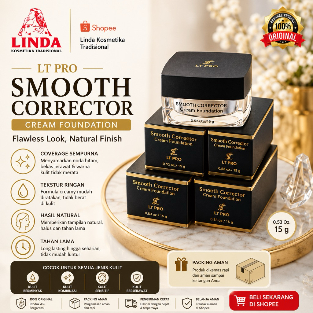 Jual LT PRO SMOOTH CORRECTOR CREAM FOUNDATION (PROMO) | Shopee Indonesia