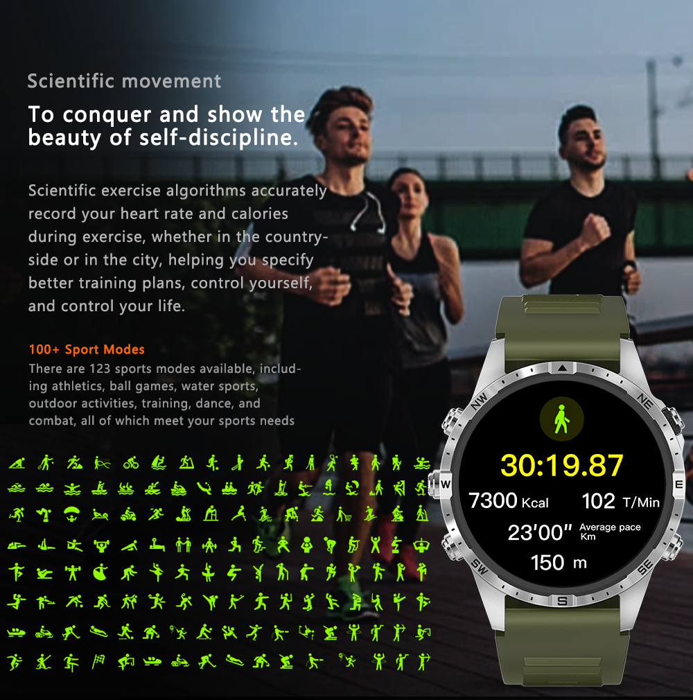 Jual Aolon GT Pro Smart Watch Jam Running Pria Pace Compass 1.6 inch ...