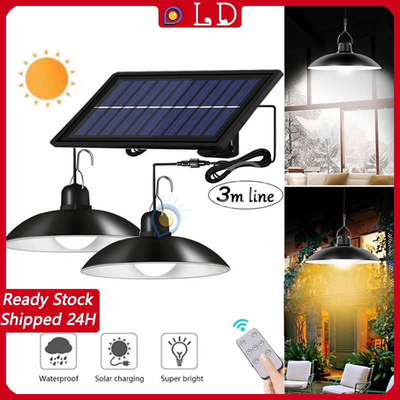 Jual Double Head Lampu Surya Lampu Outdoor Solar Pendant Light IP65 ...