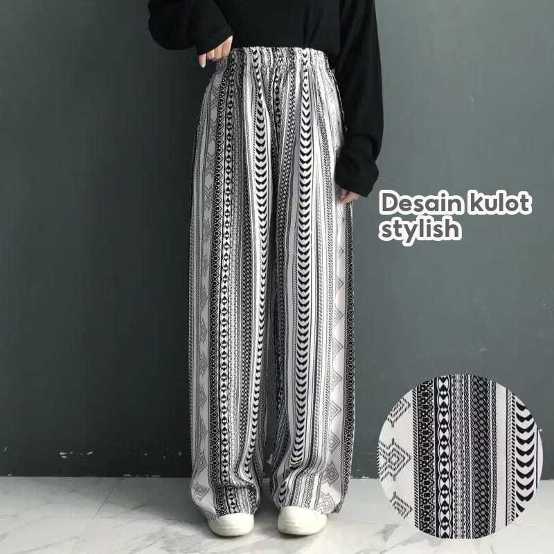 Celana kulot rayon panjang wanita kekinian termurah
