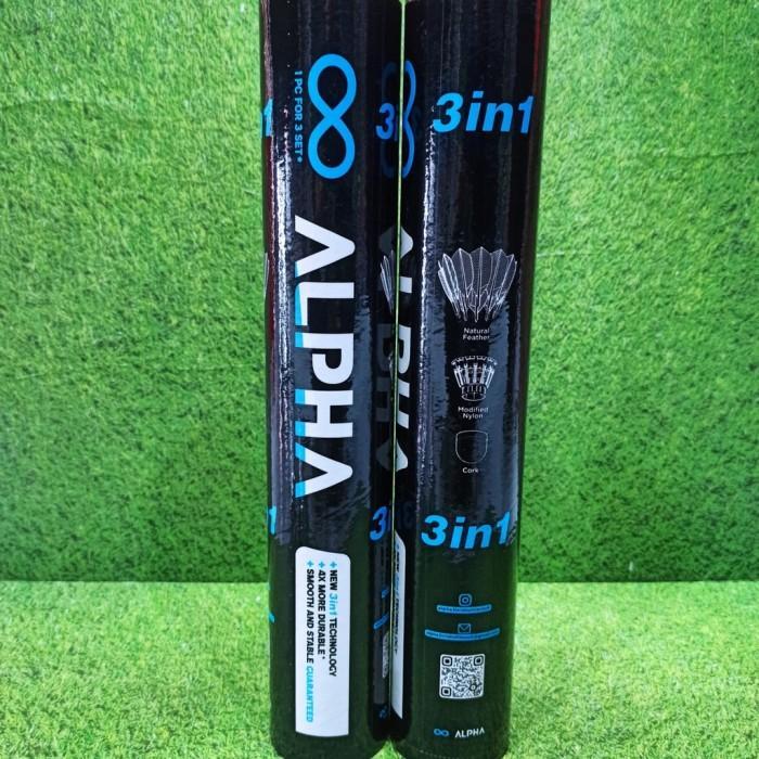 Jual Shuttlecock Badminton Cock ALPHA PRO HITAM BIRU - ALPHA 3 IN 1 ...