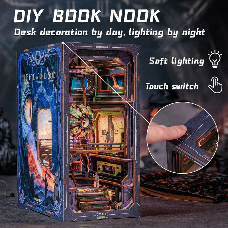 Jual CUTEBEE DIY Book Nook Cthulhu Wooden Dollhouse with LED Dust Cover ...