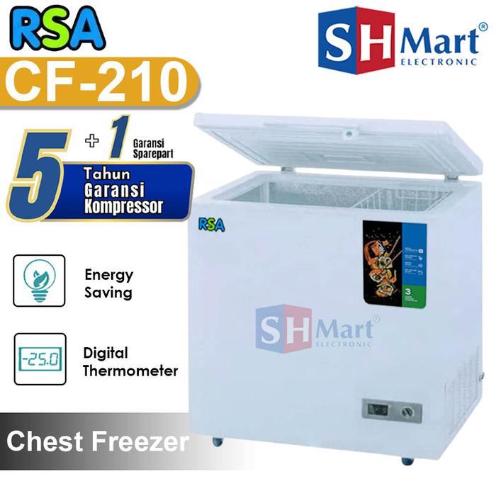 Jual CHEST FREEZER RSA CF210 / FREEZER BOX CF 210 200 LITER BERGARANSI ...