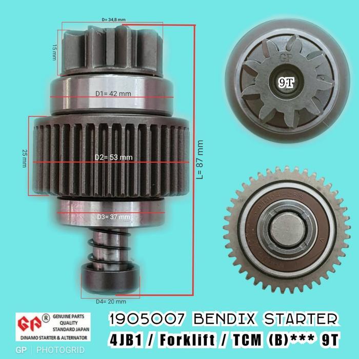 Jual Bendix Starter GP 4JB1 / Forklip / TCM 100mm | Shopee Indonesia