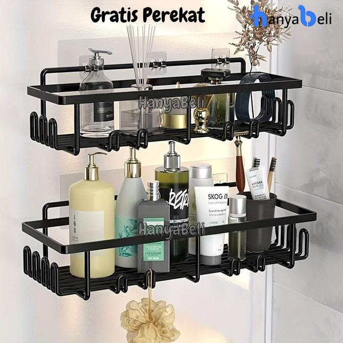 Jual Rak Kamar Mandi Tempel Dinding Keramik Tanpa Bor Rak Persegi ...