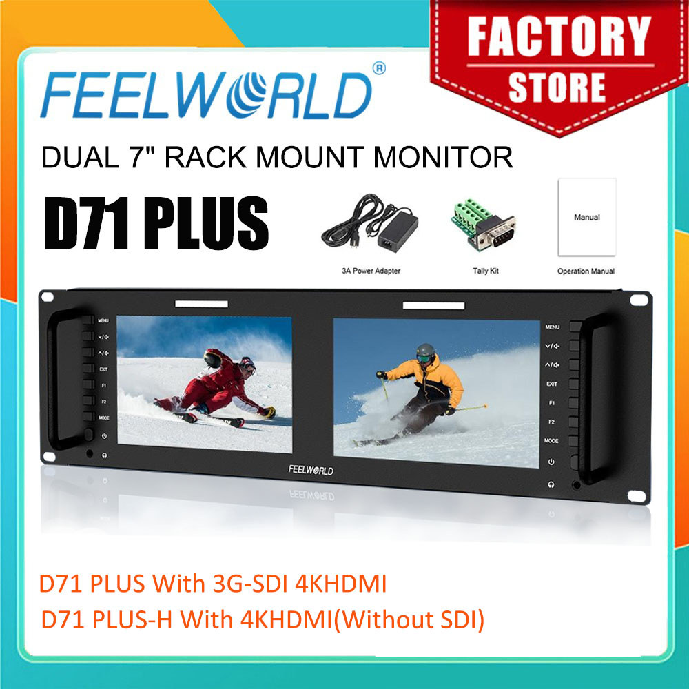 Jual FEELWORLD D71 PLUS Dual 7 Inch Rack Mount Monitor 1920x1200 Full ...
