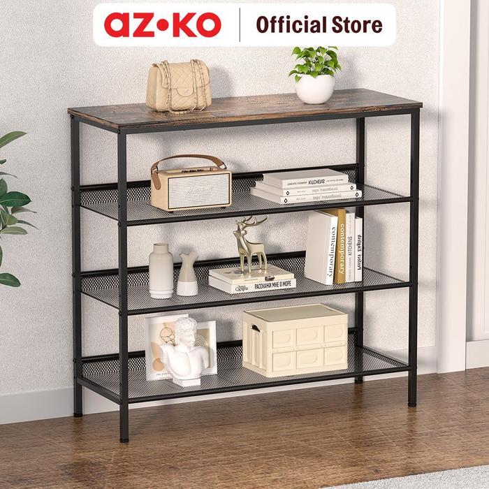 Jual AZKO Stora Rak Sepatu 4 Tingkat - Hitam Shoe Rack Organizer Sandal ...