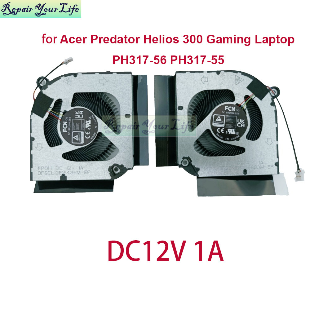 Jual DC12V NoteBook CPU GPU Cooling Fans for Acer Predator Helios 300 ...