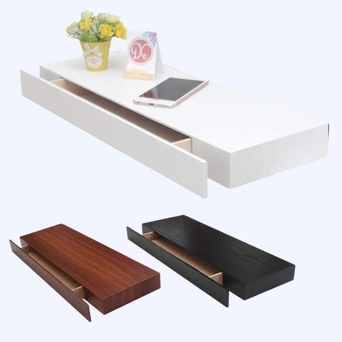 Jual Rak Dinding Ambalan Laci /Rak Laci Minimalis dari Kayu 60x20 cm ...