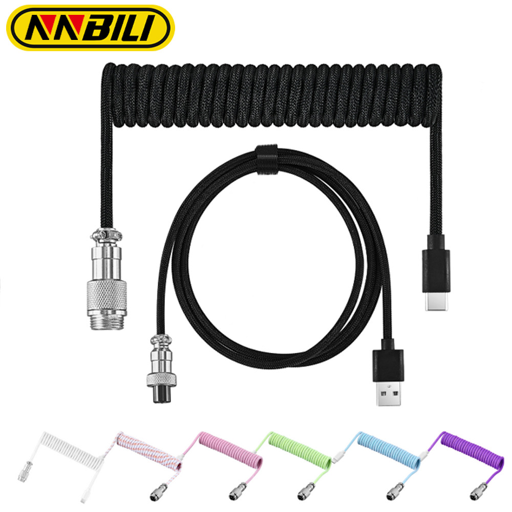 Jual NNBILI Mechanical Keyboard Coiled Cable Wire Type C USB Port ...