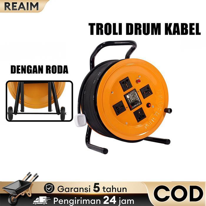 Jual Reaim Kabel Roll 6D 15 Meter Model Troli Dengan Roda Dorong ...