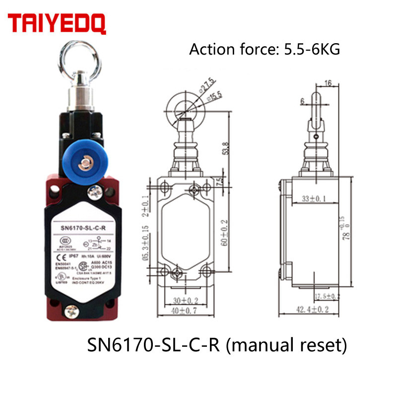 Jual Pull Rope Switch Safety Emergency Stop Switch Pull Wire Travel ...