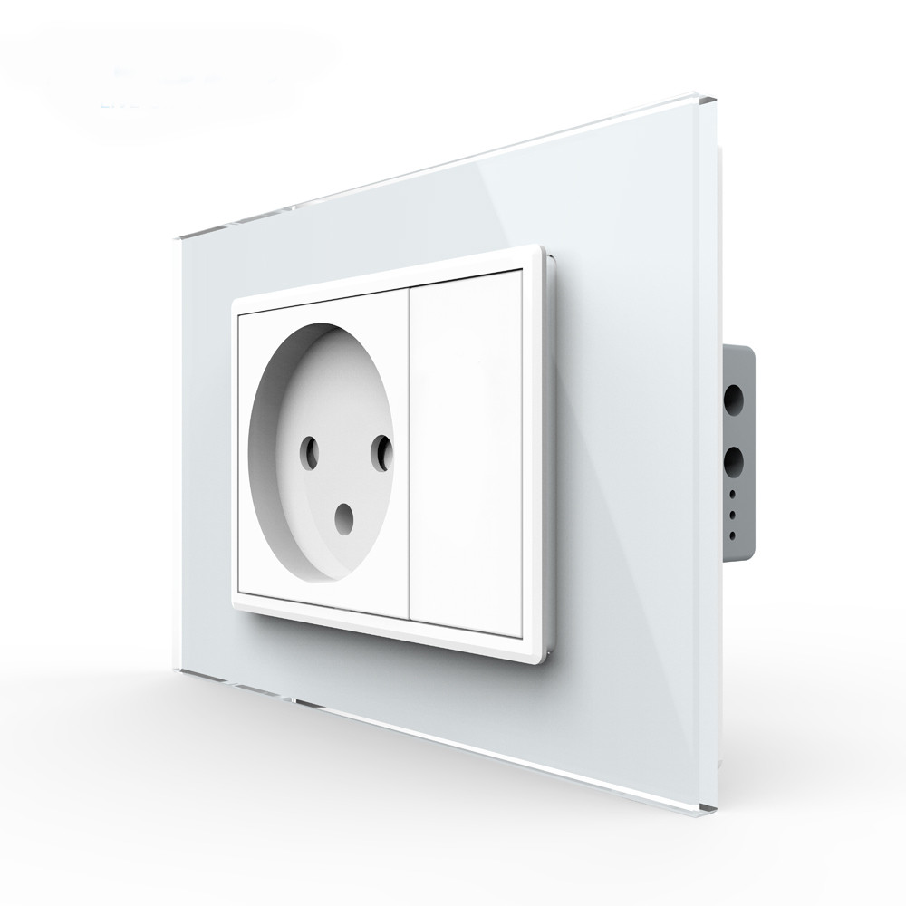Jual Livolo Israel Power Socket Sensor ,White/Black Crystal Glass Panel ...