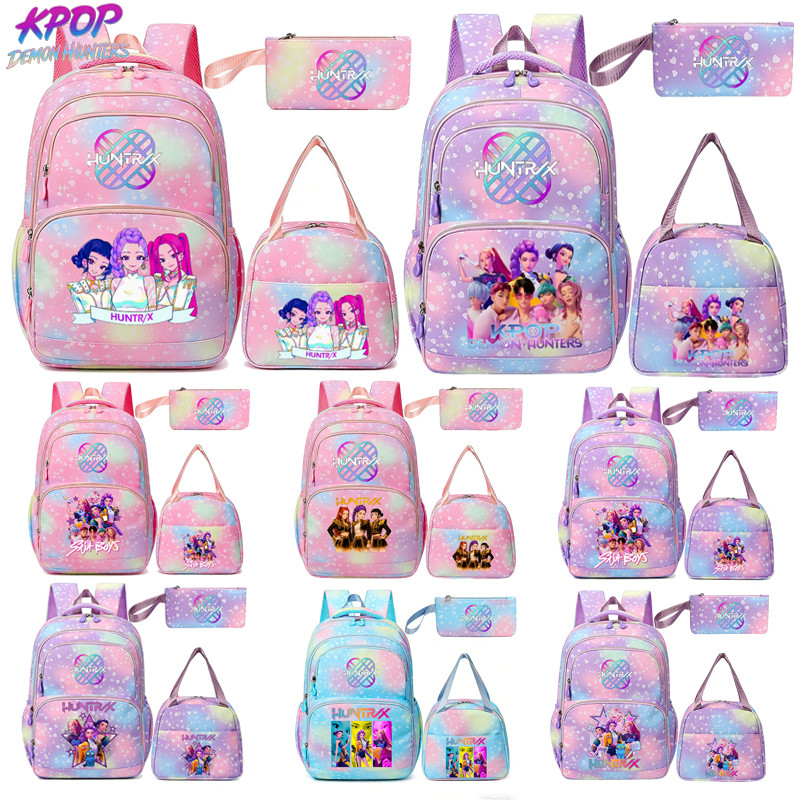 Jual 3pcs Fashion KPop Demon Hunters Backpack Rumi Mira Zoey HUNTR/X ...