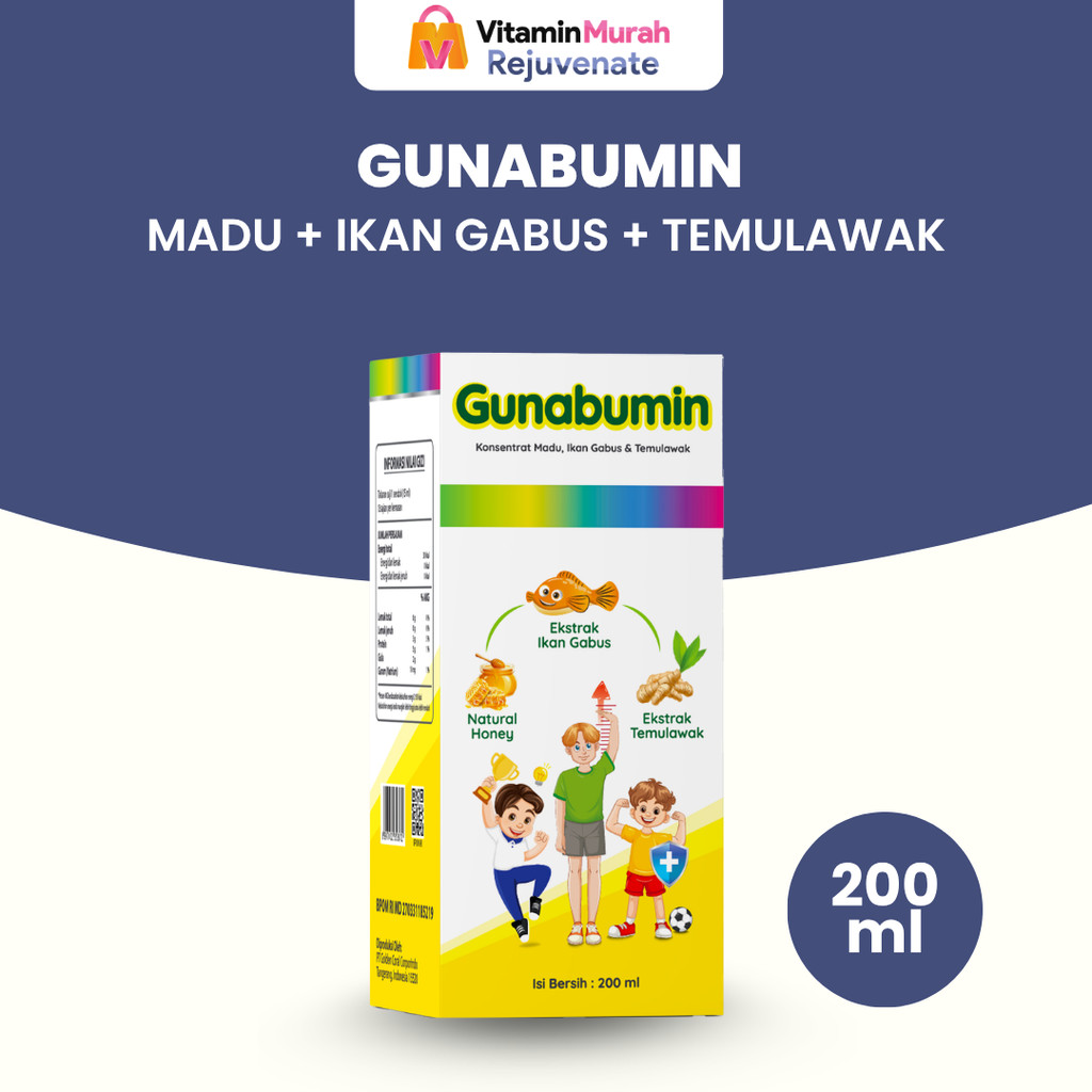 Jual GUNABUMIN KONSETRAT MADU IKAN GABUS DAN TEMULAWAK ISI 200 ML ...