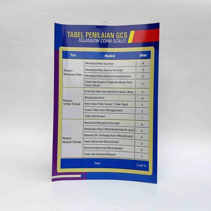 Jual Poster Tabel GCS, Poster Glasgow Coma Scale, Poster UGD | Shopee ...